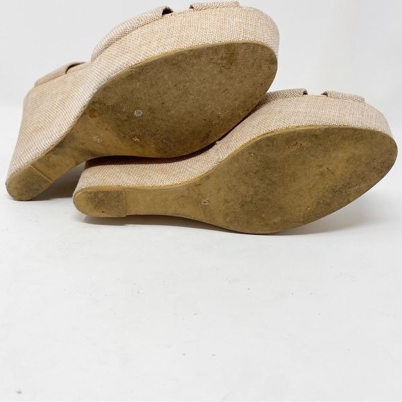 Jeffrey Campbell 10 Mariel Wedge Platform Heels Beige Neutral Open Toe - Picture 6 of 10